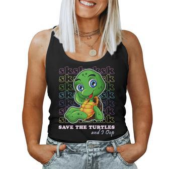 Sksksk And I Oop Save The Turtles Trendy Meme Girls Women Tank Top - Monsterry CA
