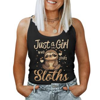 Sloth Lover Just A Girl Who Loves Sloths Women Tank Top - Monsterry DE