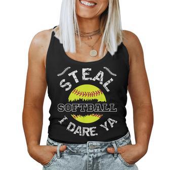 Softball Catcher Steal I Dare Ya Player Girls Women Tank Top - Monsterry UK