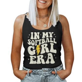In My Softball Girl Era Retro Groovy Softball Girl Women Tank Top - Seseable