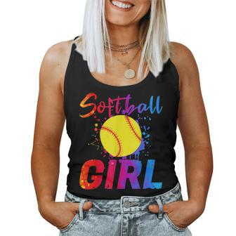 Softball Girl Bat & Ball Player Baller Baseball Lovers Women Tank Top - Monsterry UK