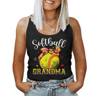 Softball Grandma Headband Leopard Softball Ball Mother's Day Women Tank Top | Mazezy UK