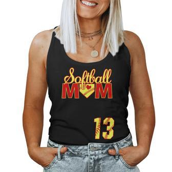 Softball Mom Mother's Day 13 Fastpitch Jersey Number 13 Women Tank Top - Monsterry
