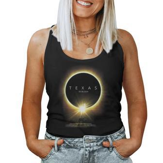Solar Eclipse 2024 Totality Seen From Texas For Horse Lovers Women Tank Top - Monsterry DE