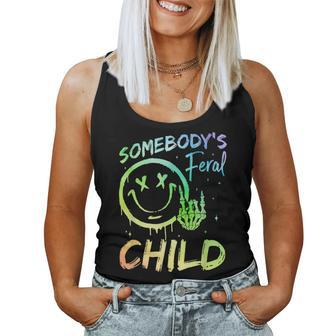 Somebody's Feral Child Toddler Girl And Boy Quotes Women Tank Top - Seseable
