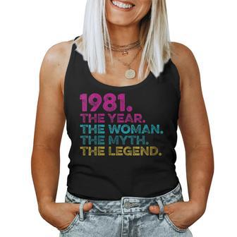 Special Birthday Vintage 1981 Year Woman Myth Legend Women Tank Top - Monsterry CA