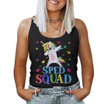 Sped Squad Special Education Unicorn Dab Teacher Women Tank Top - Monsterry