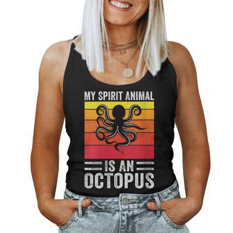 My Spirit Animal Is An Octopus Retro Vintage Women Tank Top - Monsterry AU