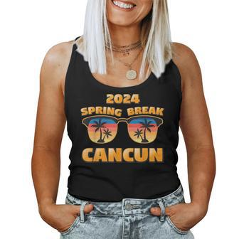 Spring Break Cancun 2024 Vintage Cool Sunglasses Men Women Tank Top - Seseable