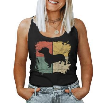 Square Retro Dachshund Owner Dog Parent Dad Doxie Mom Women Tank Top - Monsterry CA