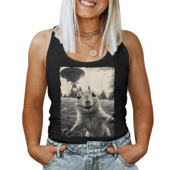 Squirrel Selfie With Ufos Squirrel Mom Squirrel Lover Women Tank Top - Seseable