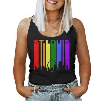 St Louis Missouri Lgbtq Gay Pride Rainbow Skyline Women Tank Top - Monsterry CA