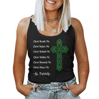 St Patrick's Prayer Irish Green Christian Cross Women Tank Top - Monsterry DE