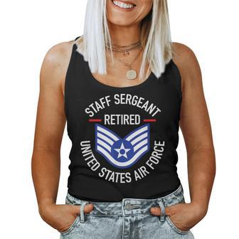 Staff Sergeant Retired Air Force Military Retirement Women Tank Top - Monsterry CA