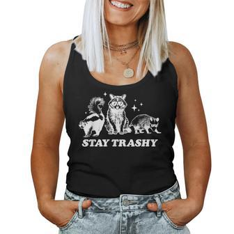 Stay Trashy Raccoon Opossum Skunk Trash Panda Meme Women Tank Top - Monsterry