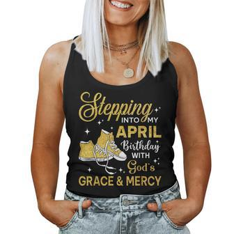 Stepping Into My April Birthday Girls Shoes Bday Women Tank Top - Monsterry DE