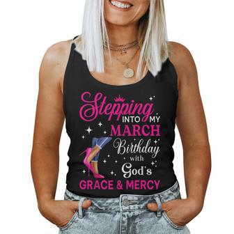 Stepping Into My March Girls High Heels Birthday Women Tank Top - Seseable