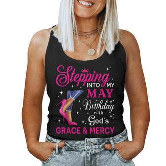 Stepping Into My May Girls High Heels Birthday Women Tank Top - Seseable