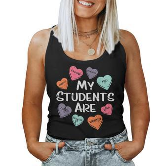 My Students Are Enough Friendly Valentines Day Teacher Women Women Tank Top - Seseable