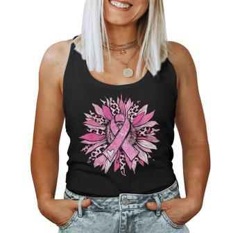 Sunflower Pink Breast Cancer Awareness Girls Warrior Women Tank Top | Mazezy