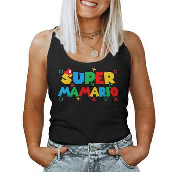 Super Gamer Mamario Day Mama Mother Video Gaming Lover Women Tank Top - Seseable