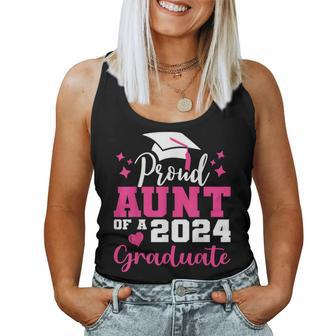 Super Proud Aunt Of 2024 Graduate Awesome Family College Women Tank Top - Seseable
