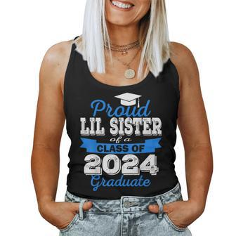 Super Proud Little Sister Of 2024 Graduate Awesome Family Women Tank Top - Monsterry DE