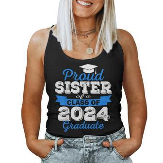 Super Proud Sister Of 2024 Graduate Awesome Family College Women Tank Top - Seseable
