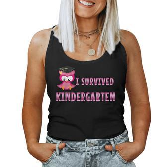 I Survived Kindergarten Owl Grade School Graduation Women Tank Top - Monsterry DE