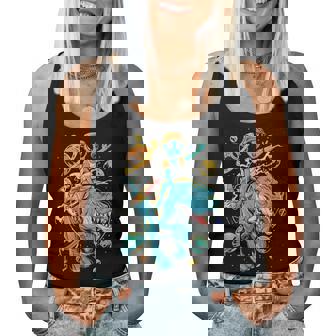 T-Rex En El Espacio Exterior Kid Alien Riding T-Rex Dinosaurio Cuello Camiseta sin mangas para mujer - Regaloses