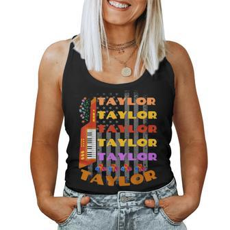 Taylor First Name I Love Taylor Girl Groovy 70'S Vintage Women Tank Top - Monsterry