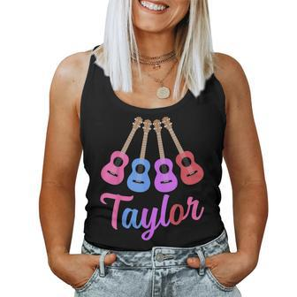 Taylor Personalized Name I Love Taylor Girl Groovy 70'S Women Tank Top | Mazezy