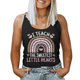 I Teach The Sweetest Little Hearts Teacher Valentines Day Women Tank Top - Thegiftio UK
