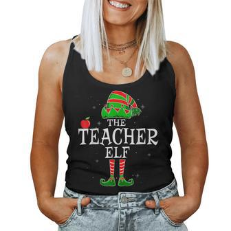 Teacher Elf Matching Family Group Christmas Party Pajama Women Tank Top - Thegiftio UK
