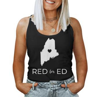 Teacher Red For Ed Maine Public Education Women Tank Top - Monsterry CA