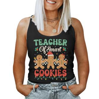 Teacher Of Smart Cookies Christmas Gingerbread Man Women Tank Top - Seseable