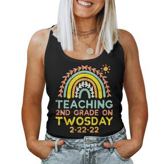 Teaching 2Nd Grade Twosday 2-22-22 Rainbow 2S Teacher Women Women Tank Top - Monsterry CA