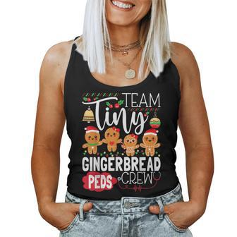 Team Tiny Gingerbread Peds Crew Christmas Pediatric Nurse Women Tank Top | Mazezy CA