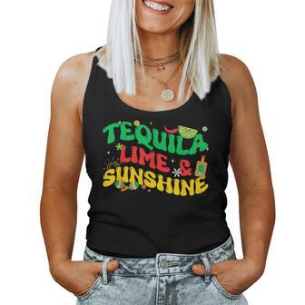 Tequila Lime Sunshine Retro Groovy Cinco De Mayo Drinking Women Tank Top - Monsterry CA