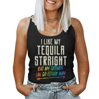 Tequila Straight Friends Either Way Gay Pride Ally Lgbtq Women Tank Top - Monsterry
