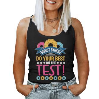 Test Day Donut Stress Testing For Teachers Women Tank Top - Monsterry CA