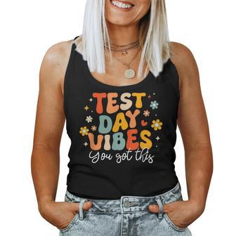 Test Day Vibes Groovy Testing Day Teacher Student Exam Women Tank Top | Mazezy UK