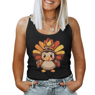 Thanksgiving Front And Back Turkey Gravy Cute Turkey Women's Women Tank Top | Mazezy