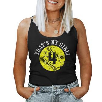 That's My Girl 4 Softball Player Mom Or Dad Women Tank Top - Monsterry UK