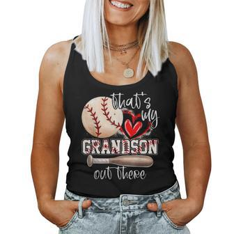 That's My Grandson Out There Baseball Grandma Women Tank Top | Mazezy