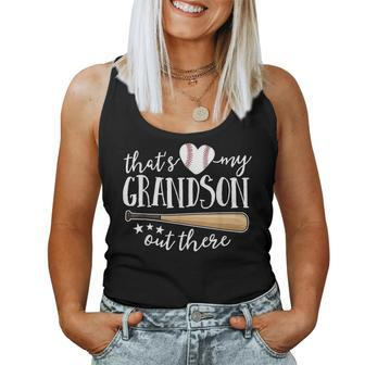 That's My Grandson Out There Baseball Grandma Women Tank Top - Monsterry CA