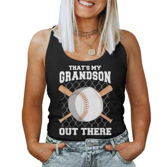 That's My Grandson Out There Grandma Grandpa Baseball Women Tank Top | Mazezy DE