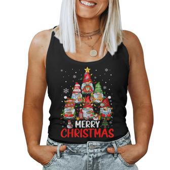 Three Gnome For Merry Christmas Buffalo Leopard Women Tank Top - Monsterry DE