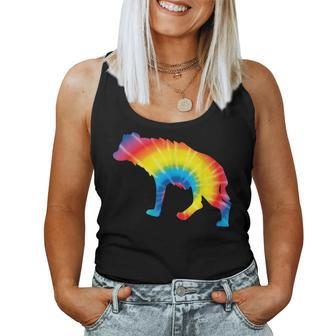 Tie Dye Hyena Rainbow Print Hyaena Animal Hippie Peace Women Tank Top - Monsterry UK