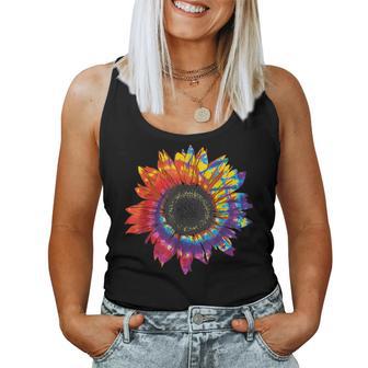 Tie-Dye Sunflower Lightweight Colorful Retro Hippie Women Tank Top - Thegiftio UK